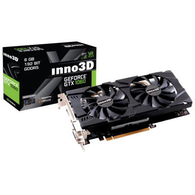 Відеоадаптер GTX1060 6144Mb GDDR5 192bit Inno3D (N106F-5SDN-N5GS) (1506/8008) (DVI, 2 x HDMI, 2 x DisplayPort)