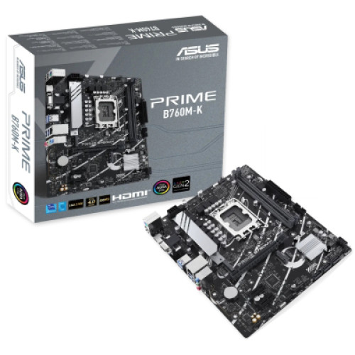 Материнська плата Asus Prime B760M-K (s1700, Intel B760M, 2 xDDR5, 1 x PCI-E 4.0 x16, 2 x M.2) 