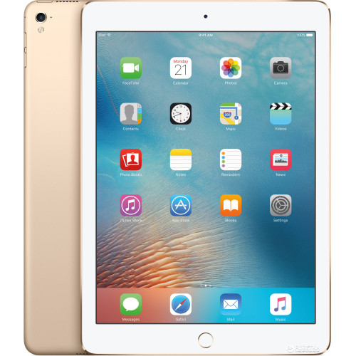 Планшет 9.7" Apple iPad Wi-Fi, 128Gb (MPGW2TY/A) 9.7" (2048x1536), Apple A9, 2x (1.85GHz) (+ Apple M9), RAM: 2GB, 128GB Flash, PowerVR GT7600 (IGP), Multi-Touch, IPS, Wireless: WLAN 802.11a/b/g/n/ac, Bluetooth 4.0, Navigation: A-GPS, GLONASS, We
