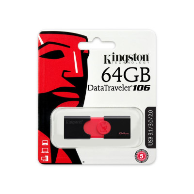 Флеш память USB 64GB Kingston DataTraveler 106 USB 3.1 (DT106/64GB)