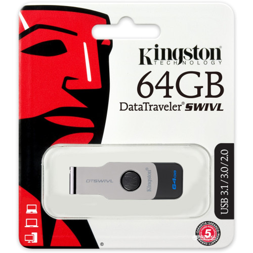 Флеш память USB 64GB Kingston DataTraveler Swivl USB 3.1 (DTSWIVL/64GB)