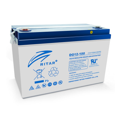 Акумулятор для ДБЖ RITAR DG12-100 GEL 12V 100Ah, Gray Case, ( 328 х 172 х 215 (220) ), 30 kg Q1/36