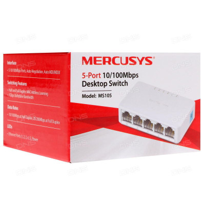 Комутатор Switch 5 Port Mercusys MS105