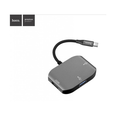 Контролер USB Hub, 3 порта, Hoco HB7 Type-C (HDMI, 2x USB 3.0)