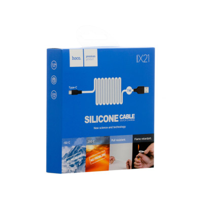 Кабель USB Type-C, 1 m Hoco X21 Plus Silicone