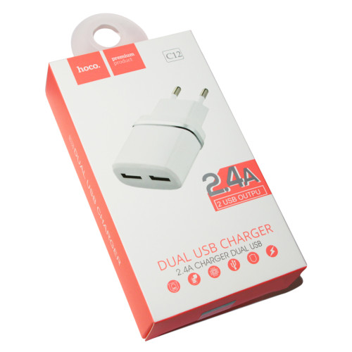 Зарядний пристрій Hoco C12, 2-USB 2.4A