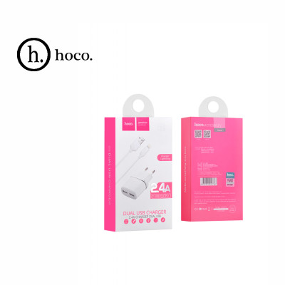 Зарядний пристрій Hoco C12, 2-USB 2.4A (Lightning)