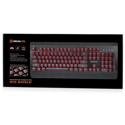 Клавіатура REAL-EL M15 Black USB (EL123100021)