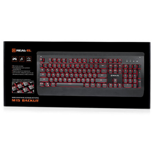 Клавіатура REAL-EL M15 Black USB (EL123100021)
