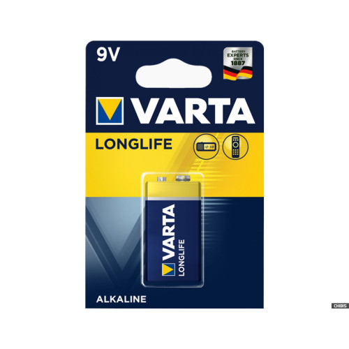 Батарейка Крона Varta Longlife (1шт.)