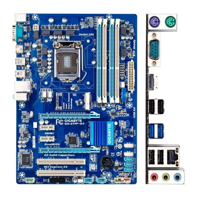 Материнська плата Gigabyte GA-Z77P-D3 Socket 1155 (Socket 1155, Intel Z77, DDR3-2400(OC), 32GB, 1Gb Lan, SB 7.1, by CPU model, CrossFireX, 1x PCI-Eх 2.0 x16, 3 x SATA II, RAID, ATX, BOX)