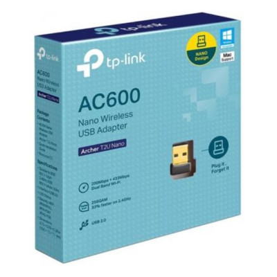 Обладнання Wi-Fi Adapter TP-LINK Archer T2U Nano (AC600) 802.11n 433Mbit USB 2.0