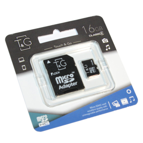 Флеш память MicroSD 16GB T&G (Class 4) SD Adapte (T&G-16GBSDCL4-01)