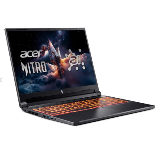 Ноутбук Acer Nitro V16 AI ANV16-42-R0BK, 16.0 WUXGA IPS 180Hz, AMD Ryzen 7 260 (5 GHz), 16GB, 1TB, RTX 5060 , підсвічування клавіатури, 1x 3,5 мм комбинированный аудиоразъем, 1x HDMI, 2x USB 3.2 Gen 1 Type-A, 1x USB 4.0 Gen 1 Type-C, LAN, Wi-Fi, Bluetooth