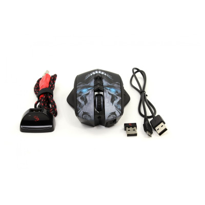 Мишка A-4 Tech R80 Bloody, Wireless, 100-4000 DPI, металеві ніжки, чорна + сріблястий