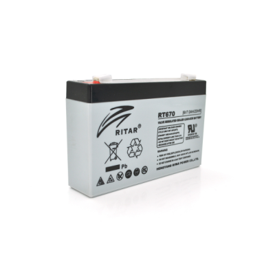 Акумулятор для ДБЖ RITAR RT670 6-7,0 (6V/7,0A/h), (151х34х94мм), Gray