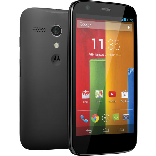 Мобильный телефон Motorola Moto G Black, 5", IPS, (1280x720), Qualcomm Snapdragon 412 (1.4 ГГц), RAM 1 ГБ, 8 ГБ встроенной памяти + microSD,SDHC (до 32 ГБ), основная камера: 13 Мп, фронтальная камера: 5 Мп, 3G, LTE, GPS, поддержка SIM-карт (Micro-SIM