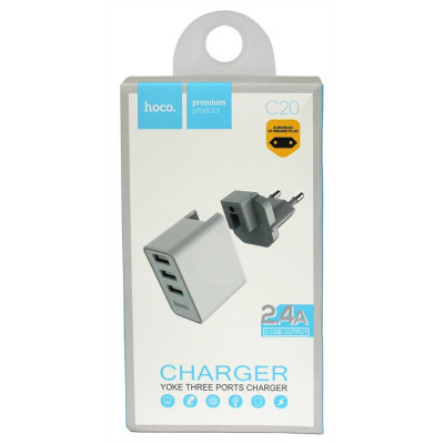 Зарядний пристрій Hoco 3-USB 2.4A (C20)