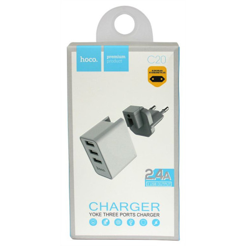 Зарядний пристрій Hoco 3-USB 2.4A (C20)