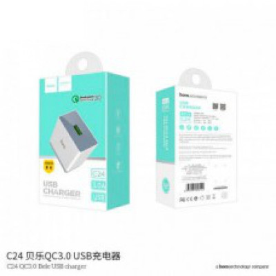 Зарядний пристрій Hoco C24, 1-USB 3A Qualcomm quick charge 3.0