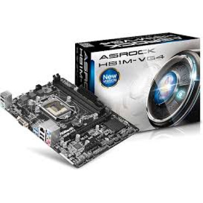 Материнськая плата ASRock H81M-VG4 (1150/H81, 2*DDR3, 1 x PCIe x16, 2xSATAIII, 2xSATAII,GLan, 5.1ch, mATX)