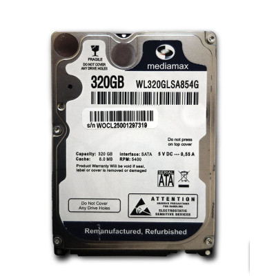 HDD Mobile 2,5'' 320Gb Mediamax, 5400rpm 8MB SATA II (WL320GLSA854G)