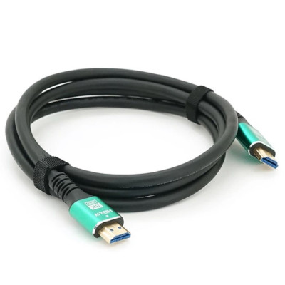 Кабель для монітора HDMI - HDMI, 1,5 м, Ritar, v2.1, 8K Ultra HD(7680x4320P), круглый Black, коннектор Blue, Blister-box, Q100 (YT-HDMI(M)/(M)8KV2.1-1.5m)