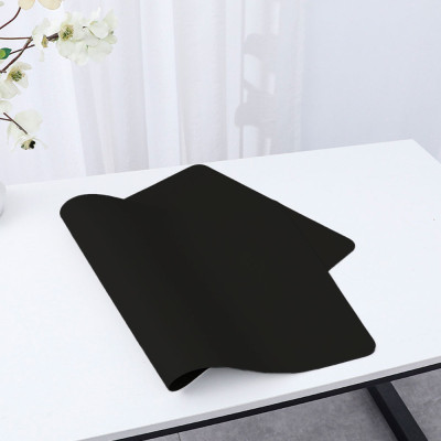 Килимок для мишки 400*800 мм, шкірзам, двохсторонній, товщина 3 мм, Black, BOX