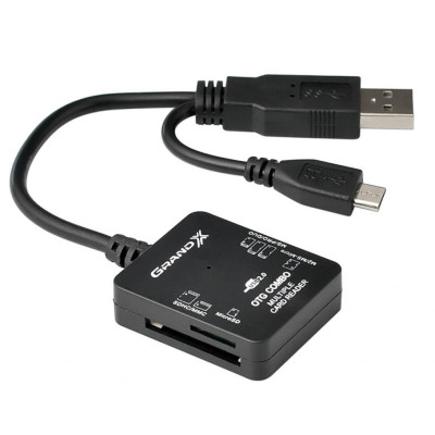Кард-рідер Grand-X multi all-in-one (CR-212OTG) (зовнішній) USB 2.0