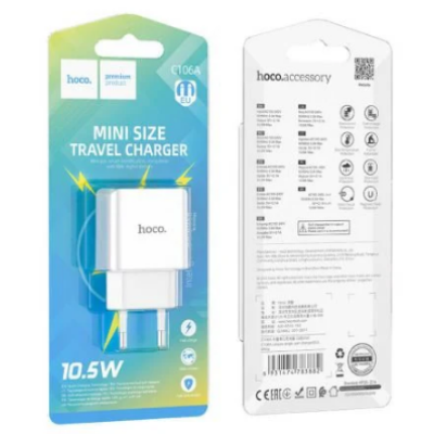 Зарядний пристрій Hoco C106A 10,5W, USB, White