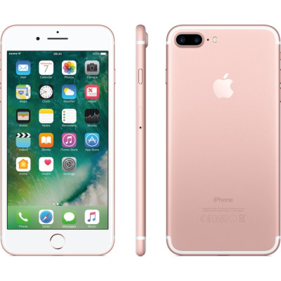 Мобільний телефон Apple iPhone 7 Plus, 5.5", IPS, (1920x1080), Apple A10 Fusion, RAM 3 ГБ, 128 ГБ вбудованої пам'яті, основна камера: двойная 12 Мп, фронтальна камера: 7 Мп, 3G, LTE, GPS, Nano-SIM, iOS 10, Rose Gold