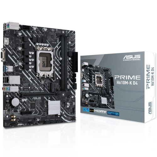 Материнська плата Asus Prime H610M-K D4 (s1700, Intel H610, 2 xDDR4, 1 x PCI-E 4.0 x16, 1 x PCI-E 3.0 x1, 1 x M.2) 