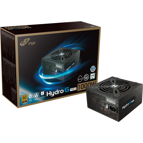 Блок живлення 1000W FSP Hydro G Pro 80 PLUS GOLD, PCI-E 5 Ready, 20 + 4 pin, 2 x 4+4 pin CPU, 14 x SATA, 8 x 6+2 pin PCI-E (PPA10A2413)
