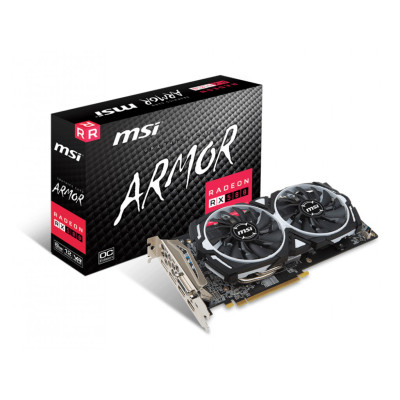 Відеоадаптер ATI Radeon RX 580 8GB GDDR5 (256Bit) MSI (RX 580 ARMOR 8GB OC) (1291/8000) (DVI, HDMI, 3 x DisplayPort)