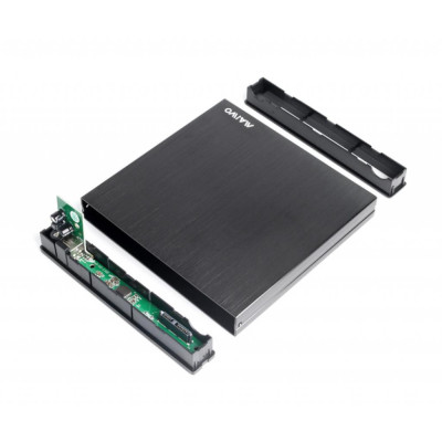 Карман для DVD-RW Maiwo K520A black DVD-RW-привода ноутбука SATA-to-SATA USB 2.0, алюминій