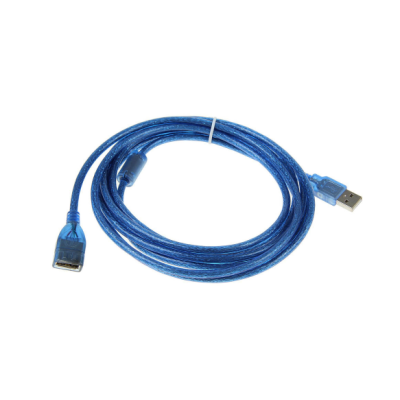 Подовжувач USB 2.0 AM/AF 5 m, 1 ферит, прозорий синій (YT-AM/AF-5.0TBL)