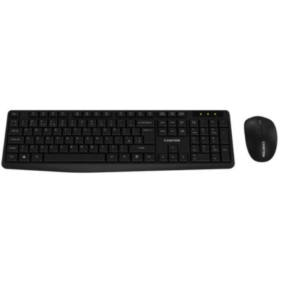 Клавіатура Canyon SET-W01, Wireless, USB, Black keyb + mouse (CNE-HSETW01)