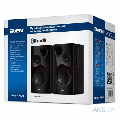 Колонки Sven SPS-701 Black, система 2.0, потужність 40 Вт (00460185)