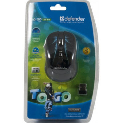 Мишка Defender To-Go MS-575 Nano , Wireless, USB (Art.52576)