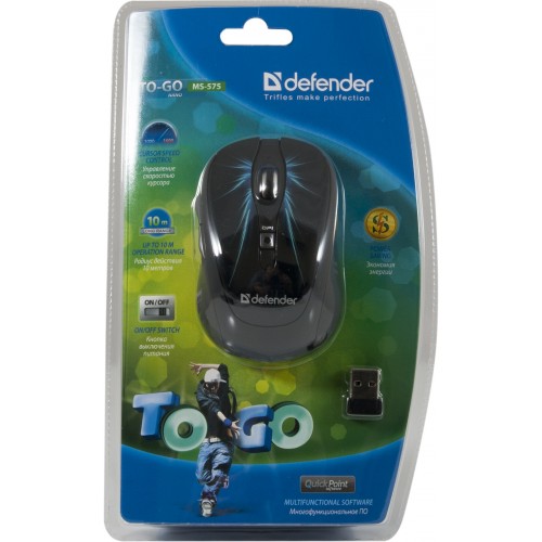 Мишка Defender To-Go MS-575 Nano , Wireless, USB (Art.52576)