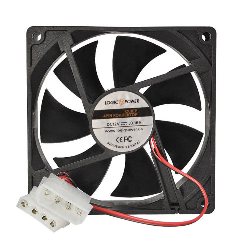 Вентилятор для охолаждения корпусной LogicPower F14NB, 3pin 140х140х25