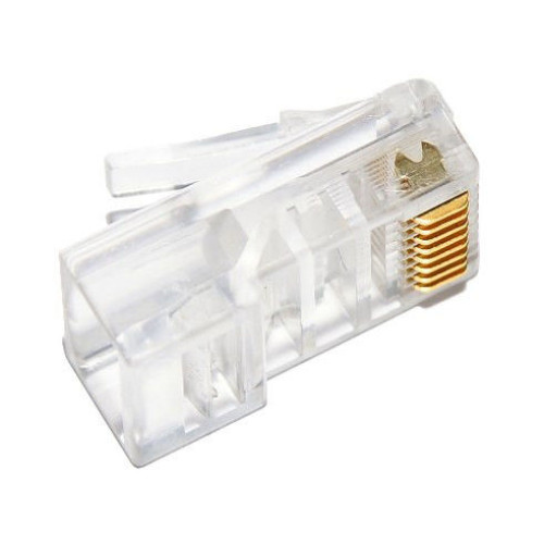Конектор Ritar Premium RJ-48 8P8 Cat-5 (позолочені контакти) 100 шт Transparent (YT-13193)