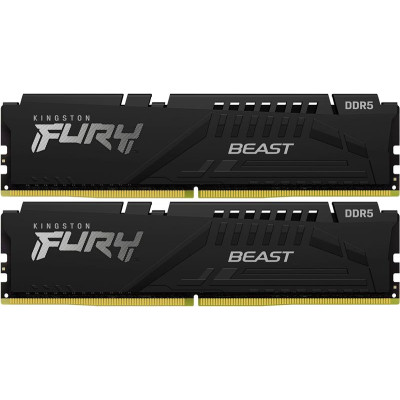 Модуль пам'яті Kit DDR5 32GB (2x16GB) 6000 MHz Kingston Fury Beast Black (KF560C36BBE2K2-32	)