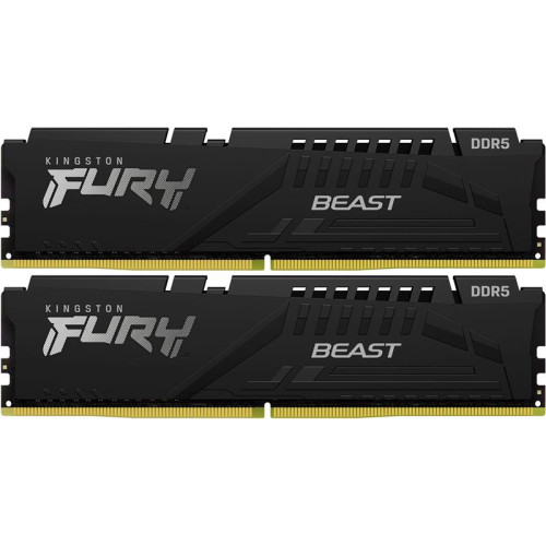Модуль пам'яті Kit DDR5 32GB (2x16GB) 6000 MHz Kingston Fury Beast Black (KF560C36BBE2K2-32	)