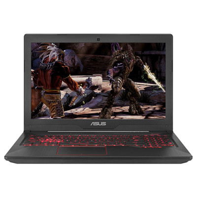 Ноутбук Asus FX503V (FX503VD-E4082), 15.6" (1920x1080) Full HD LED, глянцевый, Intel Core i5-7300HQ (2.5 - 3.5 ГГц), RAM 8ГБ DDR4, HDD 1ТБ + 8 GB SSD, NVIDIA GeForce GTX 1050 4ГБ, DVD Super Multi, Gigabit LAN, Bluetooth, Wi-Fi, веб-камера, Free Dos, 