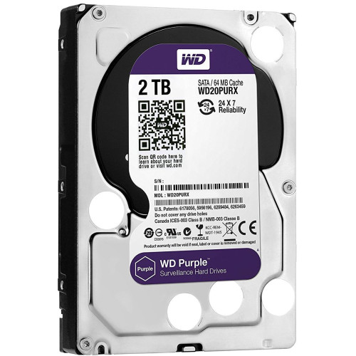 Жорсткий диск HDD 2TB 5400 WD SATA3 64 Mb, Purple (WD20PURZ) 