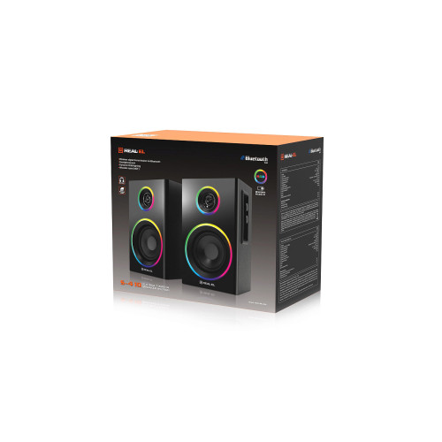 Колонки REAL-EL 2.0 S-410 RGB Black, DC 220v (EL121200016)