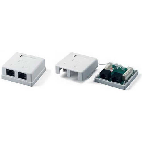 Розетка 2-портова RJ-12, біла EvroMedia (MB-TMB-2)
