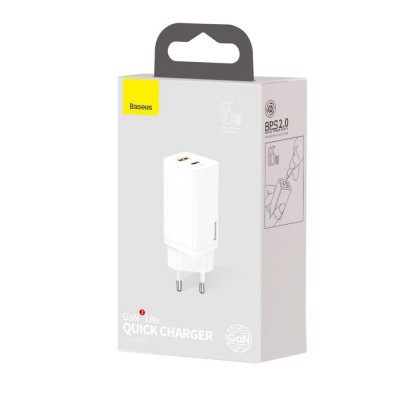 Зарядний пристрій BASEUS Quick-Charge 65W 6A (CCGAN2L-B02)
