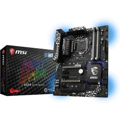 Материнська плата MSI Z370 Krait Gaming (s1151, Intel Z370, PCI-Ex16), 4 x DDR4 DIMM, 3 x PCI-E 3.0 x16, 3 x PCI-E 3.0 x1, RAID